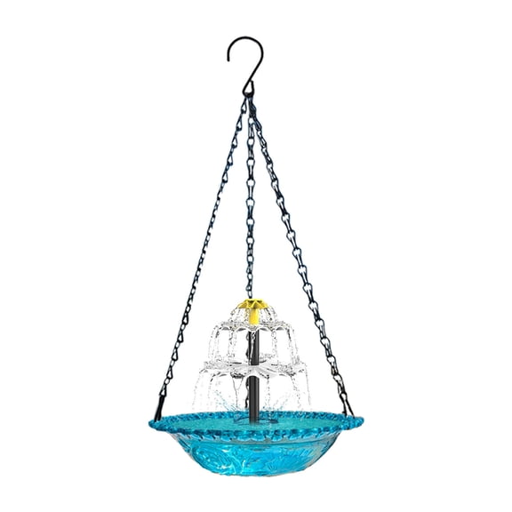 Yipinau Solar Fountain Bird Bath with Cascade Design, Hanging Birdbath Solar Powered Water Fountain Outdoor for Hummingbirds, Garden Patio Yard Decor with Metal Hook & Chains