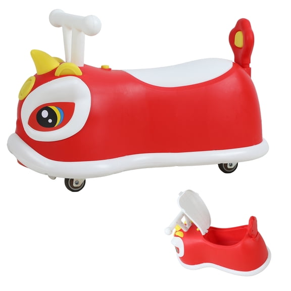 Yipinau Wiggle Ride-On Car Toy with 4 Wheels, No Battery Powered Twist Go Swing Car, Indoor Outdoor Push and Play Vehicle with Safety Handle