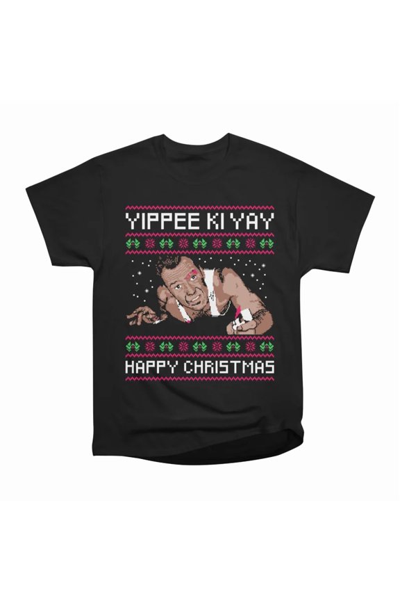 Yippee Ki Yay Happy Christmas T-Shirt Tee Gift For Him Merch For Her Apparel For Friend