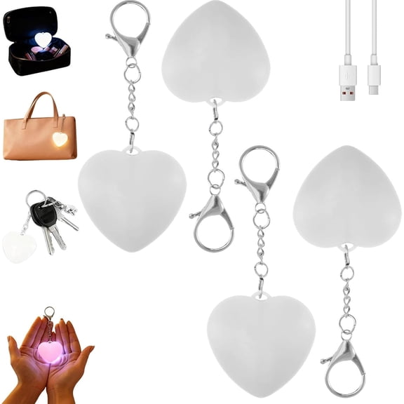Yippzo 2/4/6/8/10Pack Purse Light Handbag Light, Love Wallet Tote Bag Touch Sensing Lights for Inside Purse, Rechargeable LED Automatic Glow Lamp with Sensor Activated