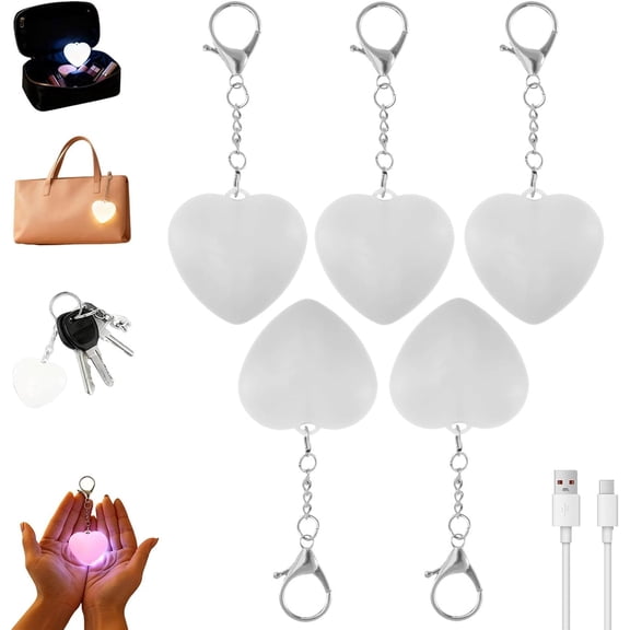 Yippzo 2/4/6/8/10Pack Purse Light Handbag Light, Love Wallet Tote Bag Touch Sensing Lights for Inside Purse, Rechargeable LED Automatic Glow Lamp with Sensor Activated
