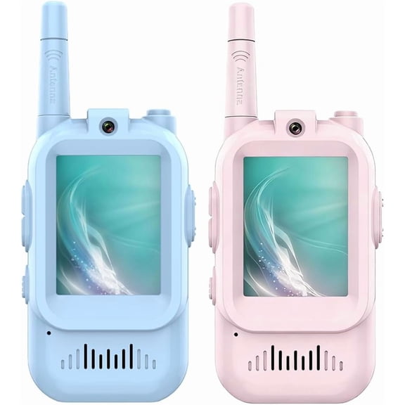 Yippzo 2 Pack Video Walkie Talkies - Rechargeable Long Range Walky Talkies with HD Camera, Voice Changer & Screen, Cute Interphone Toy Birthday Gift for Indoor/Outdoor Play