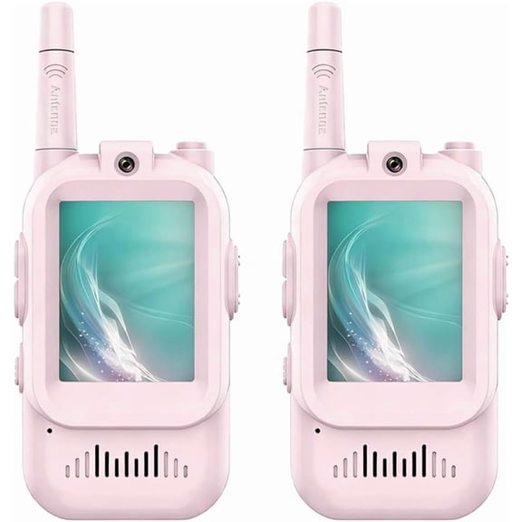 Yippzo 2 Pack Video Walkie Talkies - Rechargeable Long Range Walky Talkies with HD Camera, Voice Changer & Screen, Cute Interphone Toy Birthday Gift for Indoor/Outdoor Play