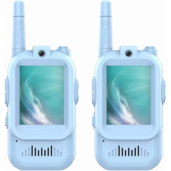 Yippzo 2 Pack Video Walkie Talkies - Rechargeable Long Range Walky Talkies with HD Camera, Voice Changer & Screen, Cute Interphone Toy Birthday Gift for Indoor/Outdoor Play