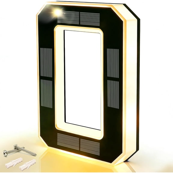 Yippzo 9 Inch Solar Lighted House Numbers for Outside, Waterproof LED Illuminated Address Sign, Personalized Digital Lamp