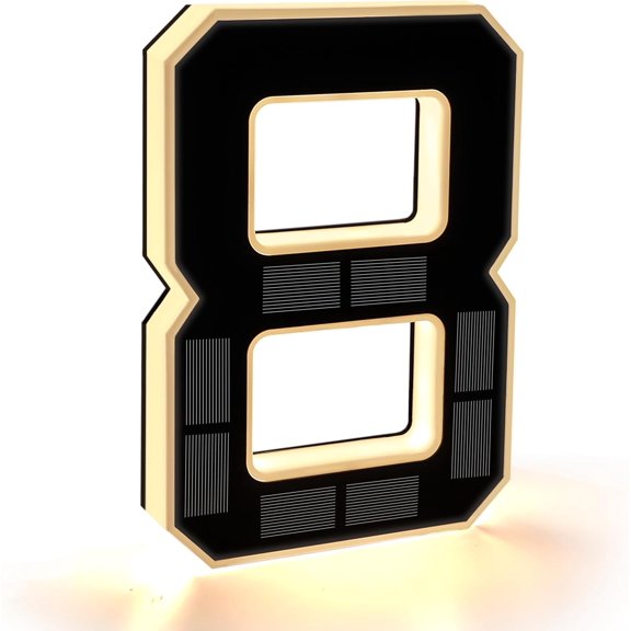 Yippzo 9" Solar Powered House Numbers for Outside Light Up, Large Exterior Illuminated Number Plate for Door, Home, Apartment, Mailbox