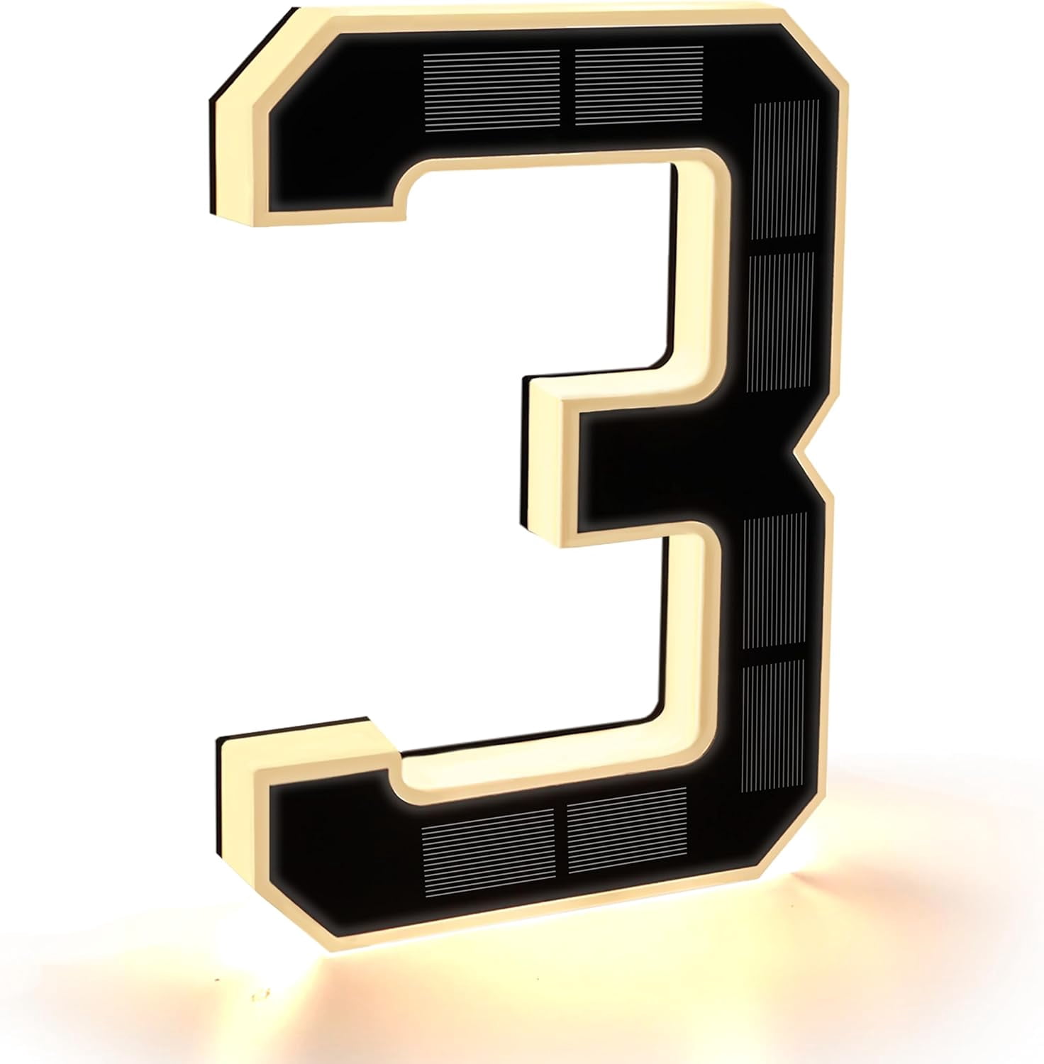 Yippzo 9" Solar Powered House Numbers for Outside Light Up, Large Exterior Illuminated Number Plate for Door, Home, Apartment, Mailbox