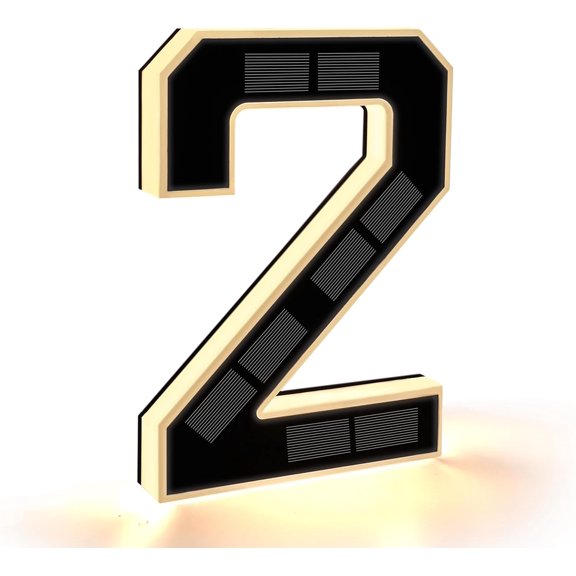 Yippzo 9" Solar Powered House Numbers for Outside Light Up, Large Exterior Illuminated Number Plate for Door, Home, Apartment, Mailbox