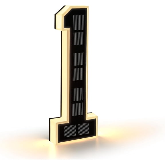 Yippzo 9" Solar Powered House Numbers for Outside Light Up, Large Exterior Illuminated Number Plate for Door, Home, Apartment, Mailbox