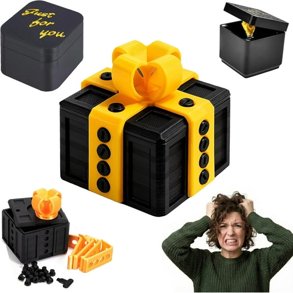 Yippzo Annoying Gift Box with Hilarious Surprise, 3D Printed Prank Puzzle Box with Screws, Funny Gag Gift for Adults