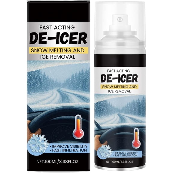 Yippzo Car Windshield Deicer, Anti-Freeze Snow Remover, Fast-Acting Spray with Adorable Formula, Multi-Purpose Ice Remover for Winter Window Frost Refrigerator Freezer