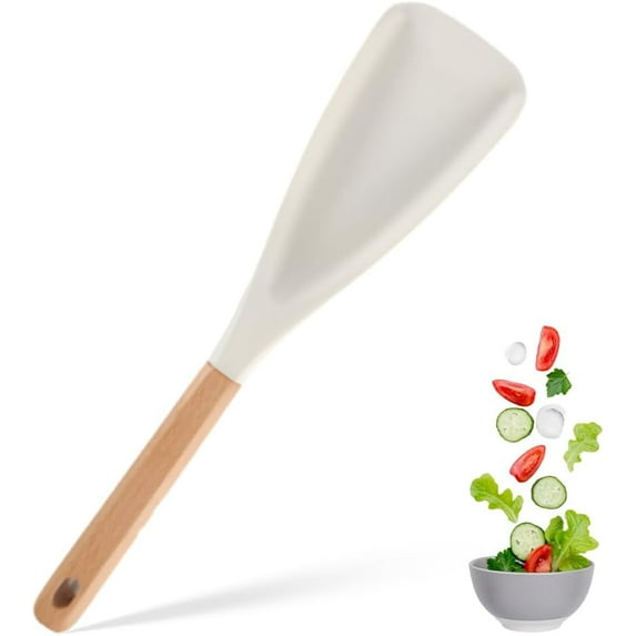 Yippzo Cedar and Ash Spoon, Cedar and Ash Spoonula, Multifunction Spatula Cooking Spoon for Mixing, Scoop and Scrape