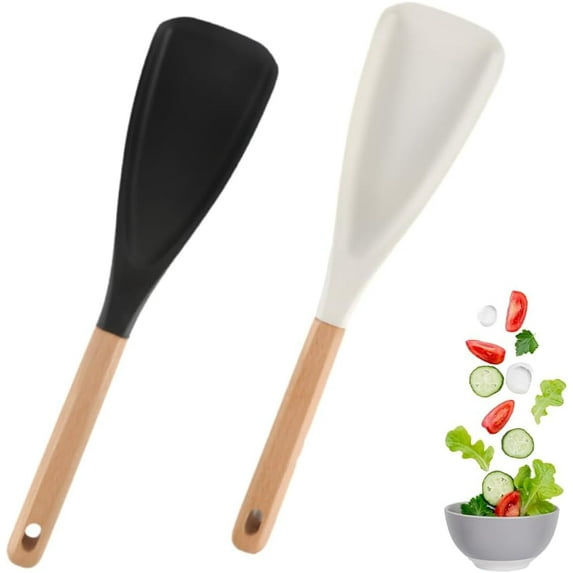 Yippzo Cedar and Ash Spoon, Cedar and Ash Spoonula, Multifunction Spatula Cooking Spoon for Mixing, Scoop and Scrape