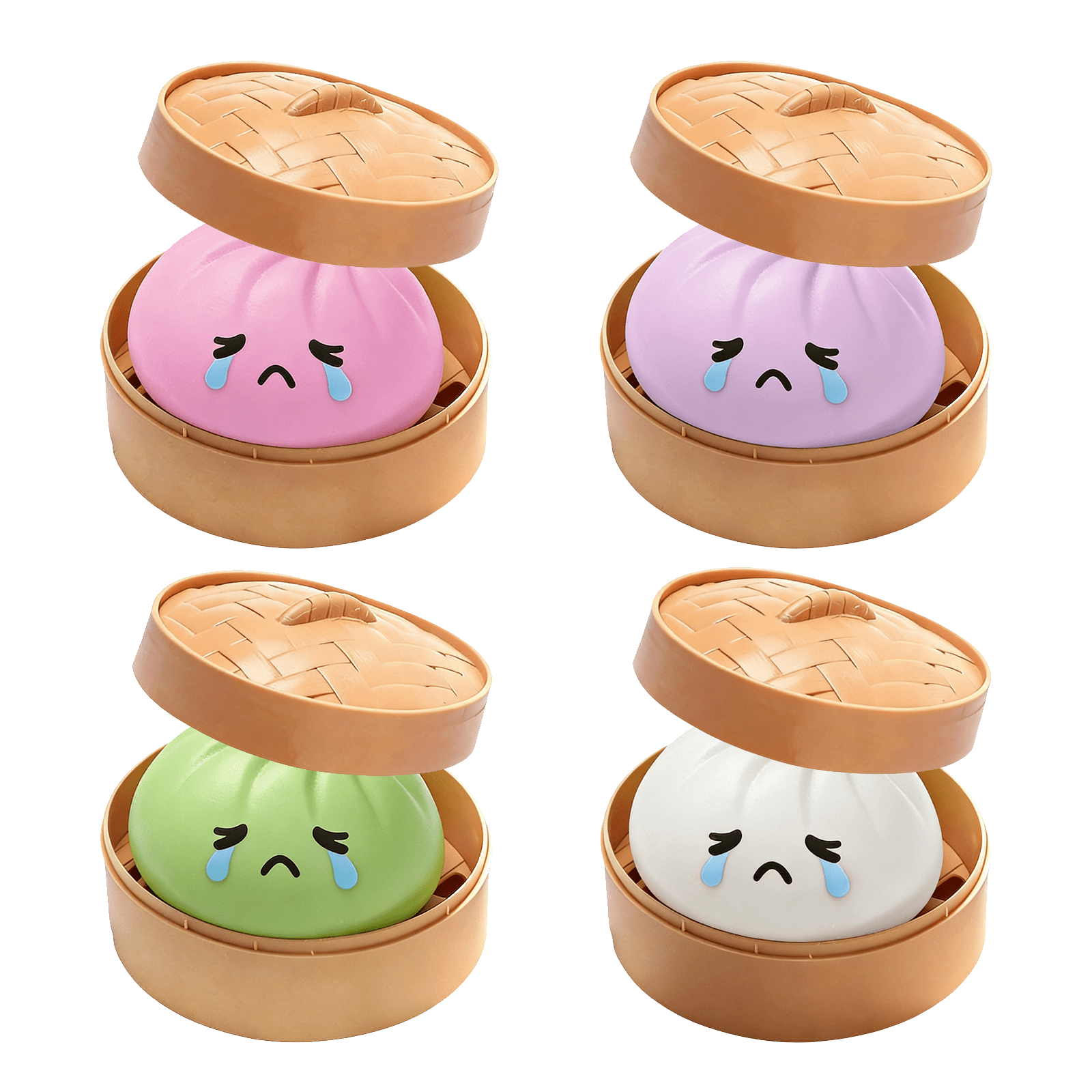 Yippzo Crying Dumpling Squishy Stress Ball, Jumbo Rainbow Mystery Squishy Bun Sensory Toys, Soft Squeeze Toys for Adults, Party Favors