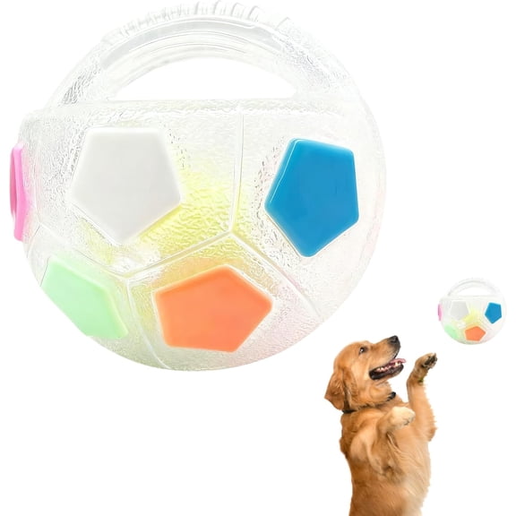 Yippzo Dog Calming Ball with Handle, Interactive Ball for Pet Dogs Playing, Built-in Yellow Tennis Balls and Squeaky Sound for Small Medium Large Dogs