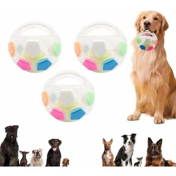 Yippzo The Dog Calming Ball with Handle, Interactive Toss and Fetch Play, Rubber, Training & Outdoor Games, Squeaky Floating Ball for Small Medium Large Dogs