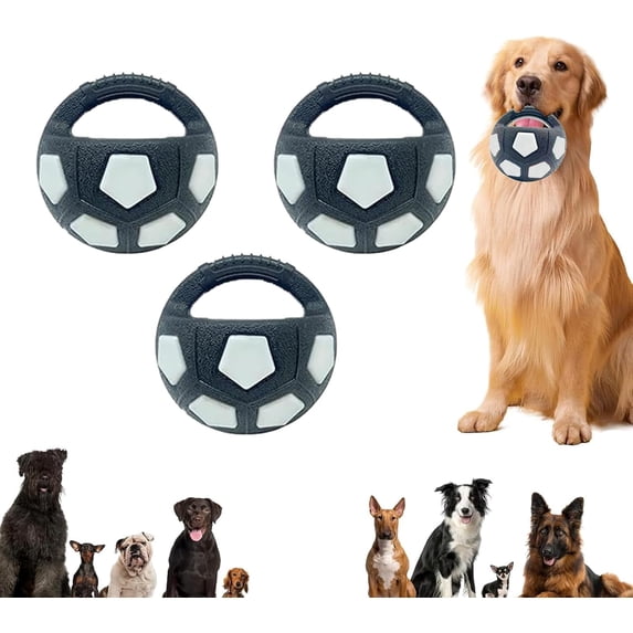 Yippzo The Dog Calming Ball with Handle, Interactive Toss and Fetch Play, Rubber, Training & Outdoor Games, Squeaky Floating Ball for Small Medium Large Dogs