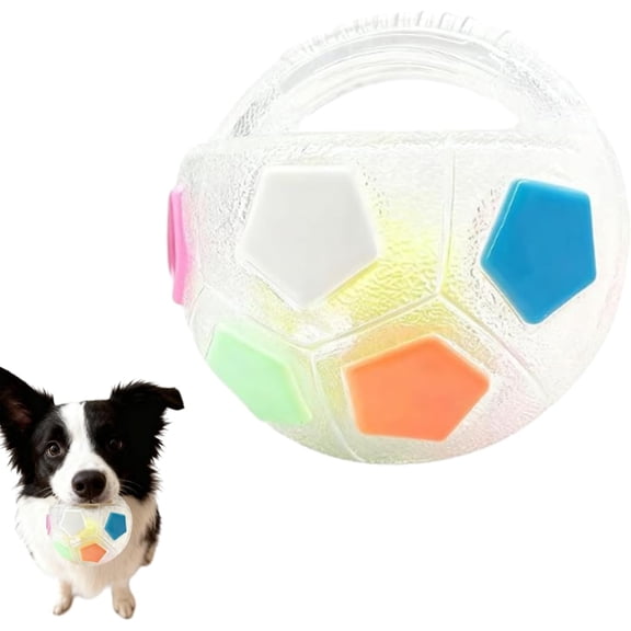 Yippzo Dog Soccer Ball with Handle, Mellow Dog Calming Ball, The MellowDog Calming Balls with Handle, Rubber, Squeaky, Suitable, Interactive Pet Toy