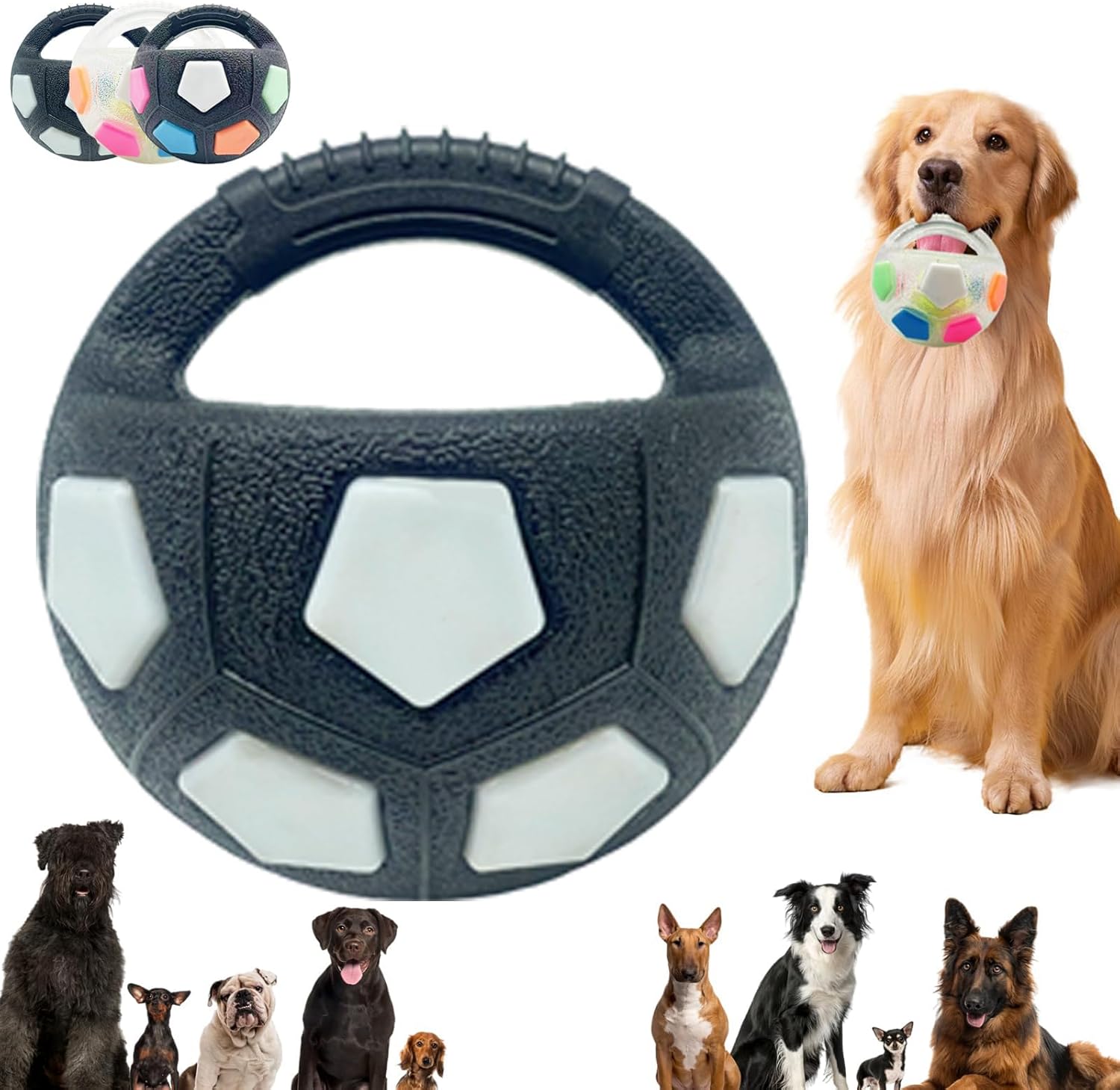Spot Ethical Pet Plush Soccer Ball Hundespielzeug - Mit Quietscher, 4,5 Zoll, 9 Stück Packung, Für Hunde