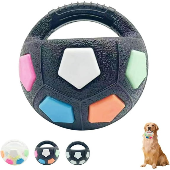 Yippzo Dog Toy Soccer Ball with Handles, The Mellow Dog Calming Ball Interactive Toss and Fetch Play with Handle, Toys for All Kinds of Dogs