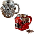 thumbnail image 1 of Yippzo Engine Themed Coffee Mug, V8 Engine Coffee Mug with Double Wall Stainless Steel Liner, Personalized 3D Mechanical Coffee Cup, Unique Gift for Car Lovers, 1 of 9