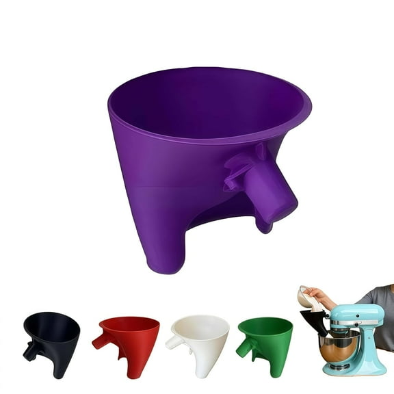 RUPKUL Flour Funnel for KitchenAid Mixer 5 Qt, Anti-Splash Attachment for Tilt-Head Stand Mixer, Dishwasher Safe No-Mess Baking Tool, Easy Pour Accessory