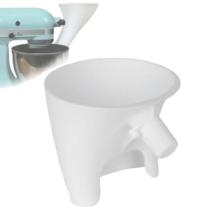 RUPKUL Flour Funnel for KitchenAid Mixer - KitchenAid Mixer Flour Funnel, Anti-Spill Pouring Shield Attachment for 4.5-5 Qt Tilt-Head, Mess-Free Baking Tool