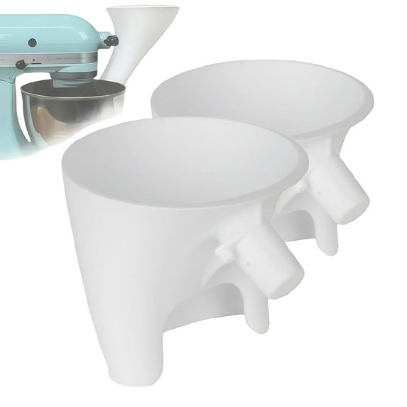 RUPKUL Flour Funnel for KitchenAid Mixer - KitchenAid Mixer Flour Funnel, Anti-Spill Pouring Shield Attachment for 4.5-5 Qt Tilt-Head, Mess-Free Baking Tool