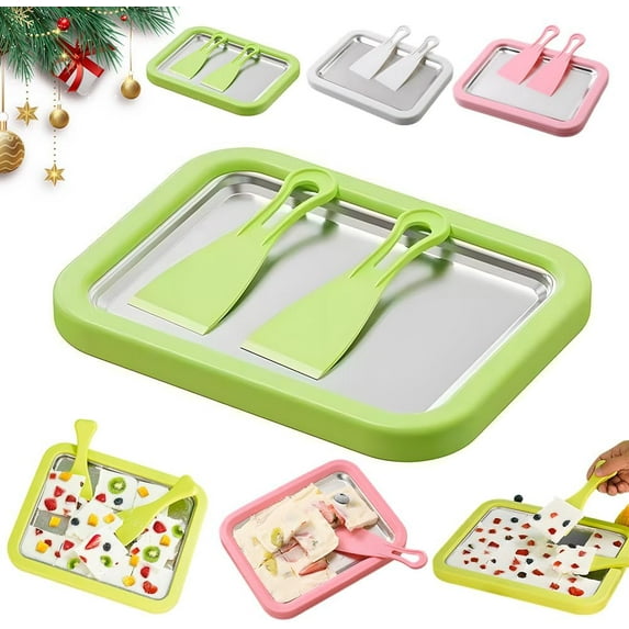 Yippzo At Home Rolled Ice Cream Maker, 2026 Upgrade Portable Rolled Ice Cream Kit, Food-Grade Stainless Steel Ice Cream Tray with 2 Scrapers, for Home Kitchen