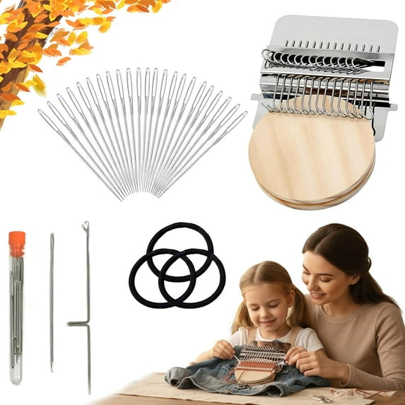 Yippzo Knit Patch Kit Darning Loom - Quickly Mini Mending Darning Loom for Mending Jeans Socks Clothes Loom Machine Makes Beautiful Stitching