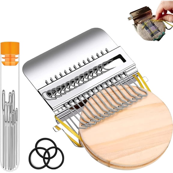 Yippzo Knit Patch Loom Kit, Patch Maker Loom, Patchmaker 2.0 Kit, Mini Portable Pat-ch Darning Loo-m Ki-t, Weave Darning Loo-ms Knitting Machine