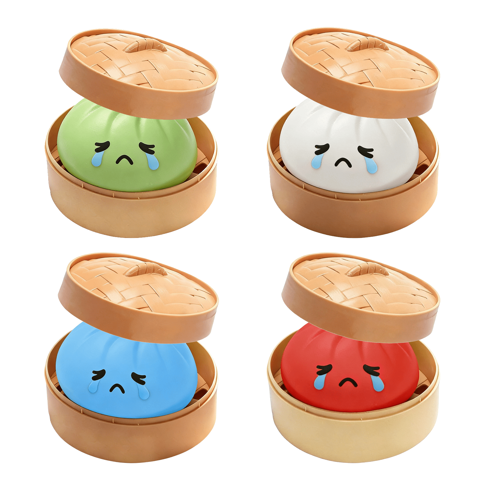 Yippzo Large Crying Dumpling Squishy Stress Ball, 3.35 Inch Jumbo Rainbow Mystery Squishy Bun Sensory Toys for Anxiety Relief Fidget, for Party Favors