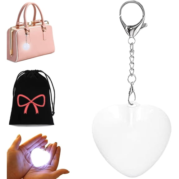 Yippzo Love Wallet Tote Bag Touch Sensing Light, Purse Lights For Inside Purses, Heart Keychain for Women Gift