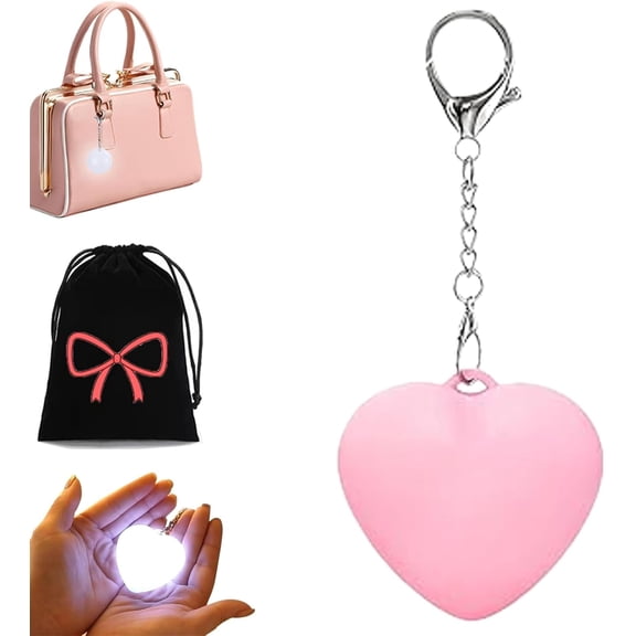 Yippzo Love Wallet Tote Bag Touch Sensing Light, Purse Lights For Inside Purses, Heart Keychain for Women Gift