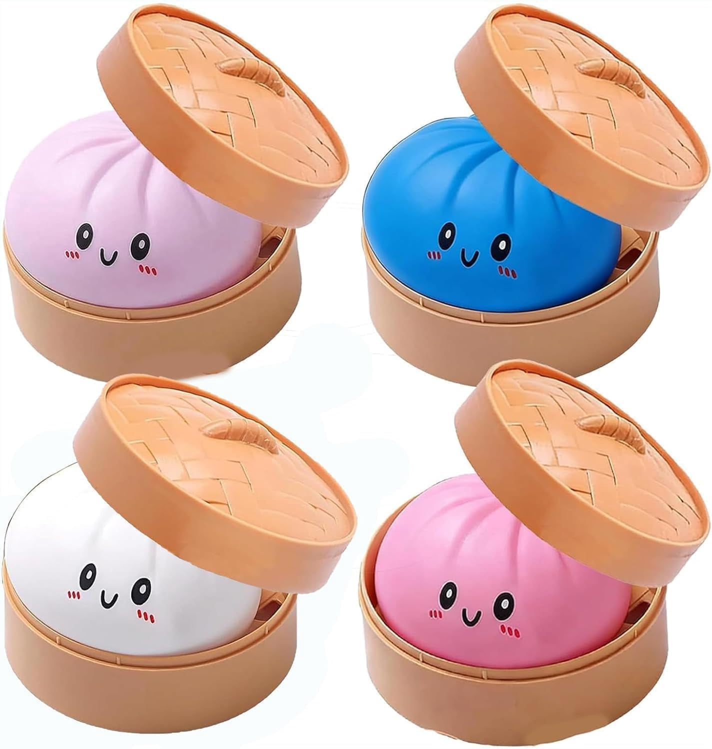 Yippzo Mystery Dumpling Squishy , 3.35 Inch Giant Dumpling Stress Ball, Rainbow Mystery Squishy Bun, Soft Squeeze Decompression Dough for Adults