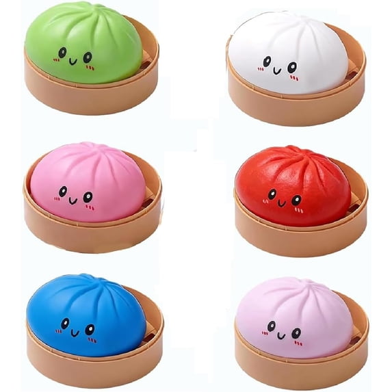 Yippzo Mystery Dumpling Squishy , 3.35 Inch Giant Dumpling Stress Ball, Rainbow Mystery Squishy Bun, Soft Squeeze Decompression Dough for Adults