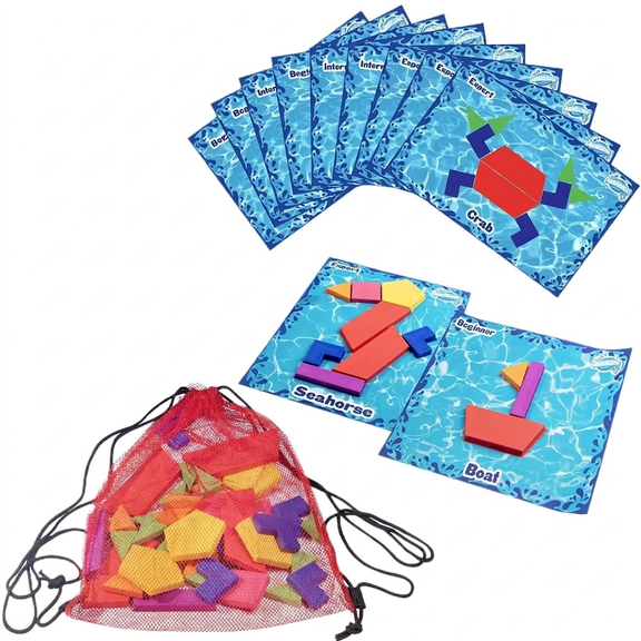 Yippzo Pool Diving Game, Fun Swimming Pools Dive Puzzle Game with 40 Multi Shape Sinking Blocks, Underwater Seek and Find Divings Blocks Game