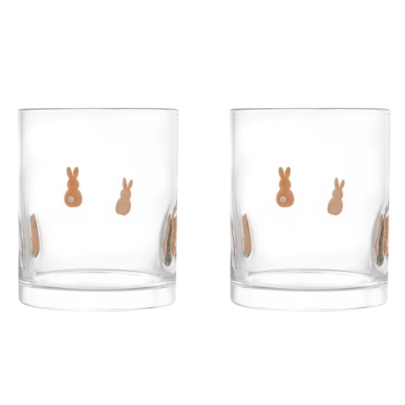Yippzo Rabbit Icon Glass for Everyday Beverages and Seasonal Table Settings, 1/2 Piece