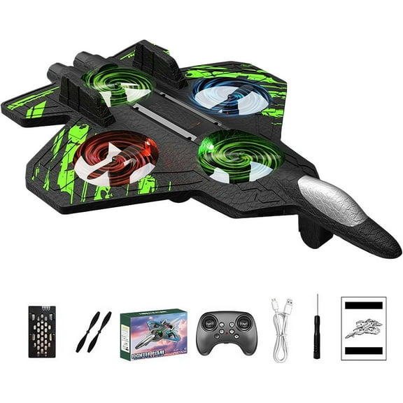 Yippzo Skyriders Rc Jet,Rc Stunt Fighter Jet Toy with 360° Flips & LED Lights, Christmas Remote Control Helicopter, Foam Remote Control Airplanes RC Planes