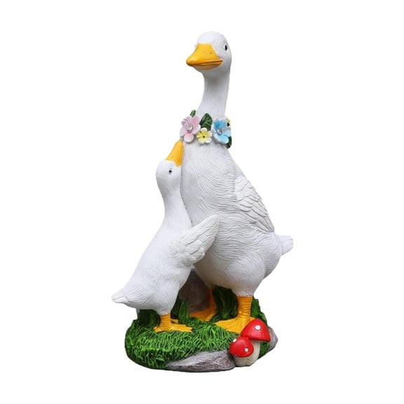 Yippzo Solar Garden Country Farm Duck Family with Light, Outside-Outdoor Decorations Funny Cartoon Goose for Patio Yard Lawn Walkway Ornaments Gifts for Mom Grandma Birthday