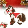 thumbnail image 1 of Yippzo Spotted Electric Plush Horse, Interactive Brown-and-White Spotted Pony with Joyful Neighing Sounds, Soft Adorable Red Saddle with a Green Bell, 1 of 7