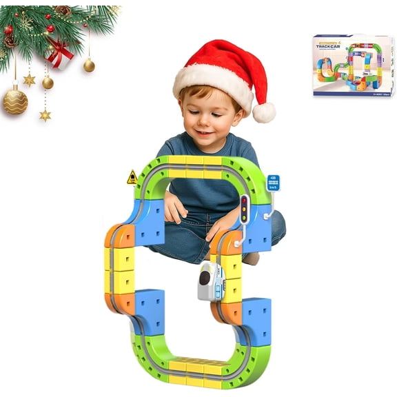 Yippzo Track Fusion, Trackfusion Train - Electric Train Set, 3D Train Routes with Mix-and-Match Cubes, DIY Magic Track Cube with Rechargeable Car