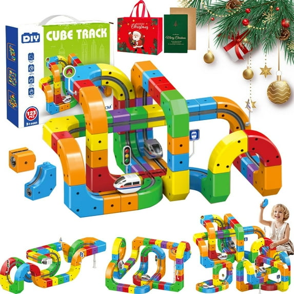 Yippzo Track Fusion Train - 2026 New Trackfusion 3D Train Routes with Mix-and-Match Cubes, Magnetic Monorail Trains Set,DIY Race Car Modular Clip-Fit Tracks