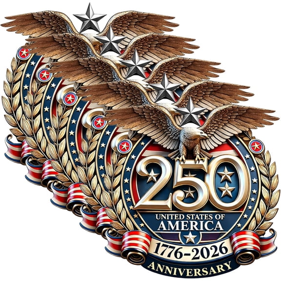 Yippzo USA Eagles 250th Anniversary Semiquincentennial 1776-2026 Car Window Decal Sticker, 5Pcs America 250th Anniversary Eagle Stickers, Door & Laptop Decoration