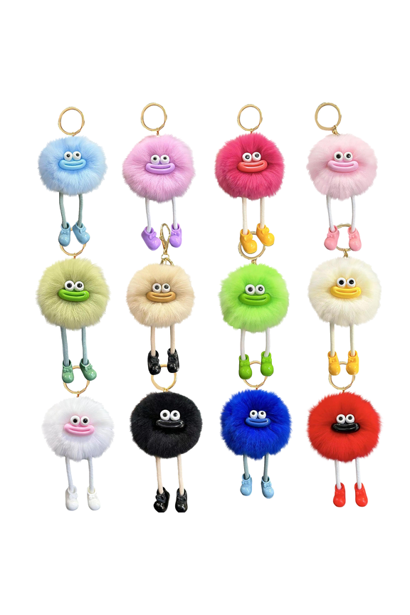 Valentines Day Gifts - 12 Pack Pre-filled Valentine's Day Cards with Plush Keychains Bulk, Valentine Fuzzy Toys Gift for School Classroom Class Exchange Party Favor