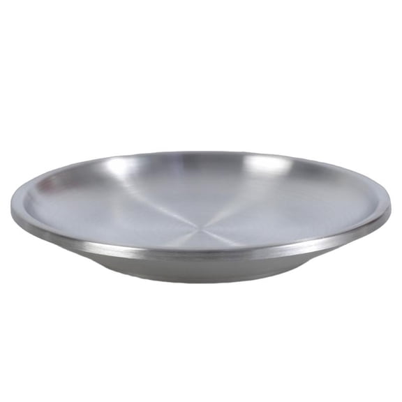 Yiran 15cm Double Layer Stainless Steel Pet Plate, Matte