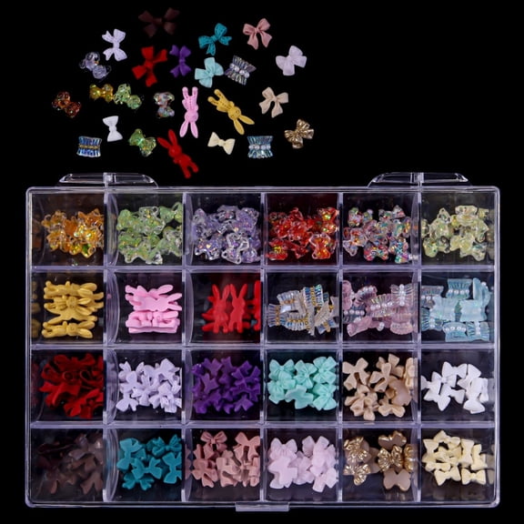 Yiran 24-Grid Mixed DIY Nail Art Decor Set, Style 4