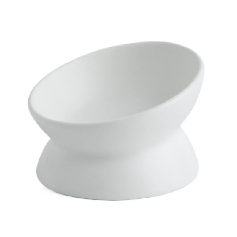 Yiran Ceramic Cat & Dog Bowl, White