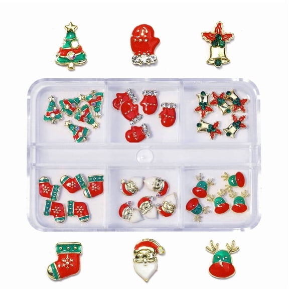 Yiran Christmas Alloy Nail Rhinestone, Style 3