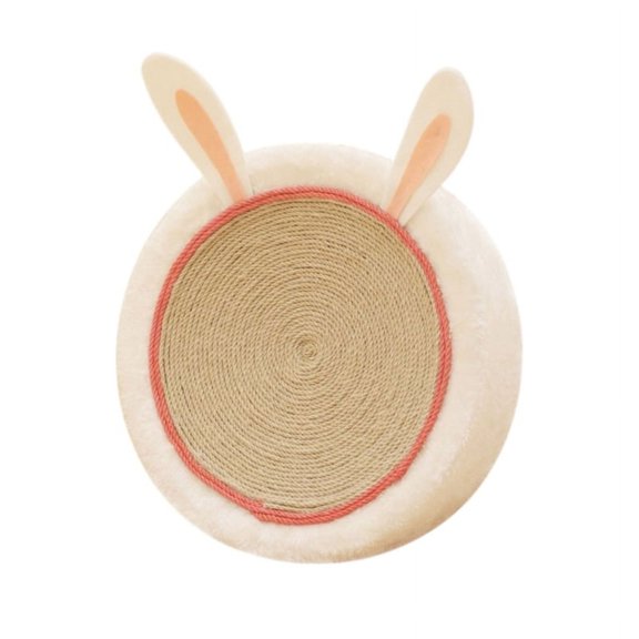 Yiran Compass Round Cat Scratcher - Rabbit Design (White Rope)